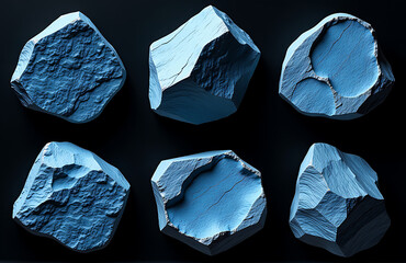 Poster - selection rock textures features abstract patterns shades blue black dark