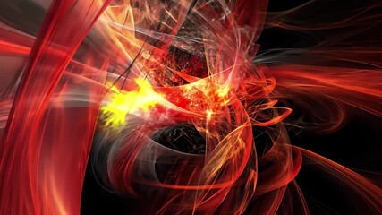 Poster - Abstract digital art showcasing a vibrant red electric network with dynamic movement and energy flows, Red Electric Network: Abstract Digital Art