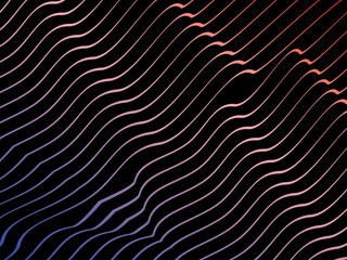 Poster - The background is a colorful gradient wavy diagonal striped pattern on a black background, creating a dynamic and modern visual effect.