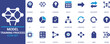 © shafiuzzaman - Modern model training process icon set featuring AI, machine learning, algorithm, iteration, feedback and neural network symbols. Perfect for data science, tech and education designs.