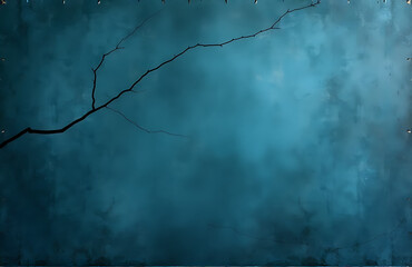 Poster - dark blue grunge background features toned concrete wall texture cracks muted teal