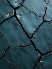 Poster - cracked granite surface features beautiful textured rock pattern set dark teal background ample copy