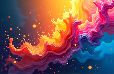 Aufkleber - colorful abstract background beautiful splash color fluid motion perfect web banners graphic