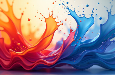 Aufkleber - colorful abstract background beautiful splash color fluid motion perfect web banners graphic