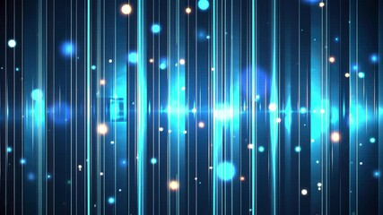 Poster - Futuristic blue light stripe pattern with cosmic elements and digital ambiance, blue light stripe futuristic background