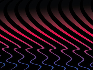 Poster - The background is a colorful gradient wavy diagonal striped pattern on a black background, creating a dynamic and modern visual effect.