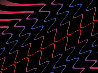 Poster - The background is a colorful gradient wavy diagonal striped pattern on a black background, creating a dynamic and modern visual effect.