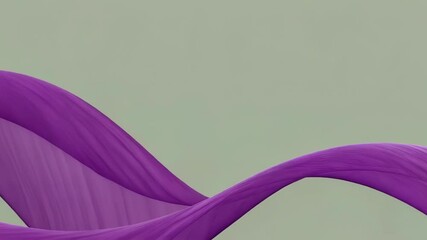 Poster - A flowing abstract wave pattern in shades of purple gracefully curves against a white background