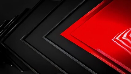 Poster - Red and black geometric arrows point to the right in a modern abstract background design