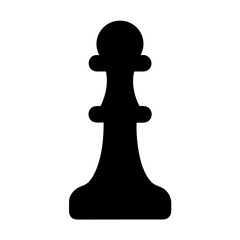 Poster - Single black pawn chess piece on a white background in silhouette