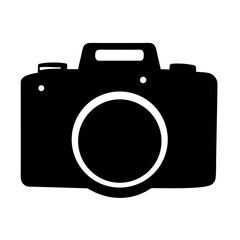 Poster - Sleek and modern camera icon illustration in bold black and white