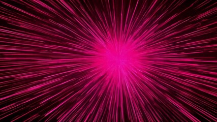 Poster - Abstract background of pink light lines radiating outward at high speed in a burst of energy