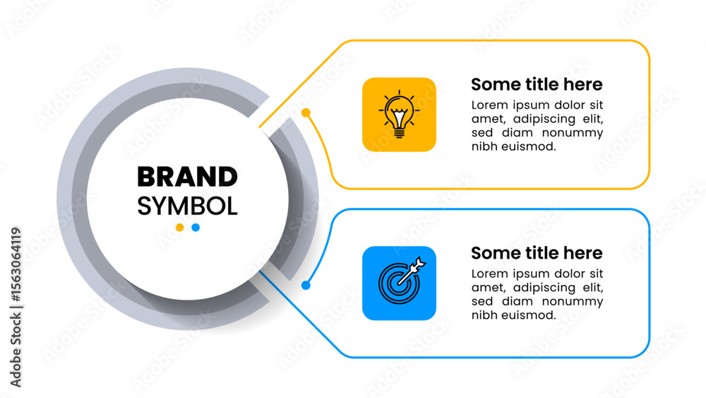 Infographic template. Banner with 2 steps and icons Stock Vector ...