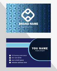 Poster - Company business card white and blue template