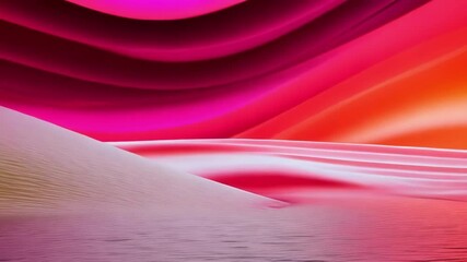 Poster - Abstract background features smooth, colorful waves in shades of red and orange