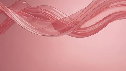 Poster - A translucent pink fabric gently flows in a wavy pattern against a soft pink background