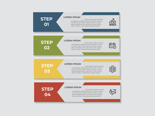 Aufkleber - Vector Infographic 4 long circle label, infographic with number 4 options processes.