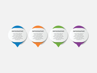 Aufkleber - Timeline infographic design with circle for business template. Vector 4 steps.