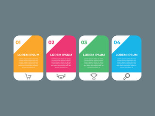 Aufkleber - 4 Steps business data visualization timeline process infographic template design with icons