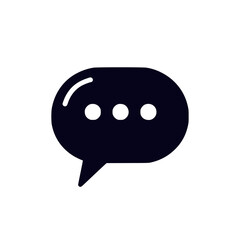 Poster - Chat silhouette icon depicting a speech bubble with three dots for messaging  