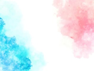 Aufkleber - A blue and pink watercolor painting with a white background