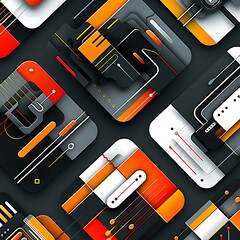 Poster - Dynamic interplay of abstract geometric forms creating a modern visual experience design