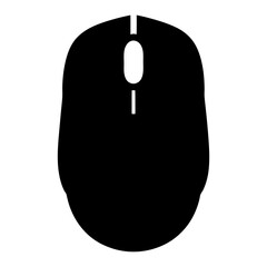 Poster - A minimalist black and white silhouette of a computer mouse object design