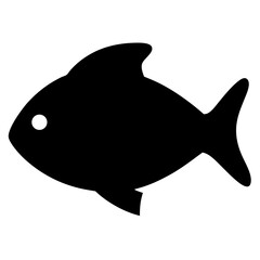 Poster - Simple black and white silhouette of a fish with minimalist design