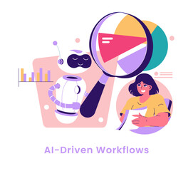 Poster - Future of Work. Flat Vector Illustration