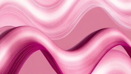 Poster - Abstract pink background featuring flowing white waves creating a modern and artistic texture