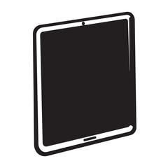 Fototapete - Minimalist tablet computer illustration in black and white suitable for design projects and ornament set creation