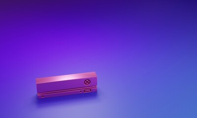 Poster - Pink Video game console icon isolated on purple-blue background. Minimalism concept. 3D render illustration