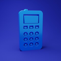 Poster - Blue Remote control icon isolated on blue background. Minimalism concept. 3D render illustration