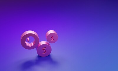 Aufkleber - Pink Coin money icon isolated on purple-blue background. Banking currency sign. Cash symbol. Minimalism concept. 3D render illustration