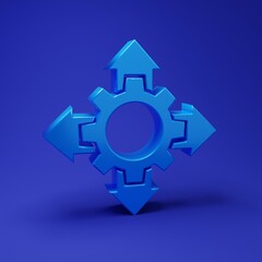 Poster - Blue Project team base icon isolated on blue background. Business analysis and planning, consulting, team work, project management. Minimalism concept. 3D render illustration