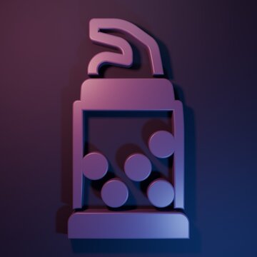 Purple Bottle opener icon isolated on purple-blue background. Minimalism concept. 3D render illustration