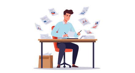Aufkleber - Business analysis concept vector illustration with professional analyzing data for office or presentation design