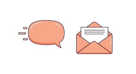 Poster - Communication and message delivery vector illustration in flat style for digital design
