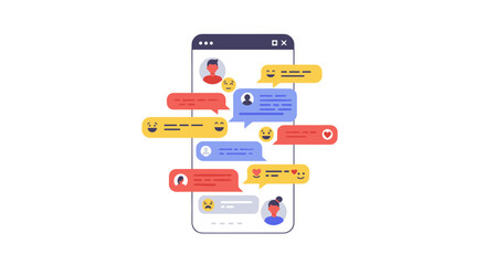 Poster - Social media communication vector illustration for digital interface design