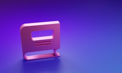 Poster - Pink Book icon isolated on purple-blue background. Minimalism concept. 3D render illustration