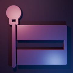 Poster - Purple Flag icon isolated on purple-blue background. Location marker symbol. Minimalism concept. 3D render illustration