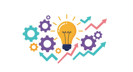 Poster - Innovative growth and creativity concept vector illustration in flat style for business and marketing design