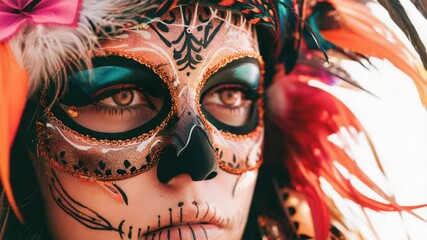Poster - A close-up photo of a person wearing a mask, perfect for use in situations where anonymity is important