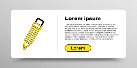 Fototapete - Line Pencil with eraser icon isolated on white background. Drawing and educational tools. School office symbol. Colorful outline concept. Vector