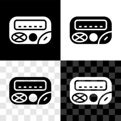 Poster - Set Pager icon isolated on black and white, transparent background. Vintage 1990s electronics messenger. Vector