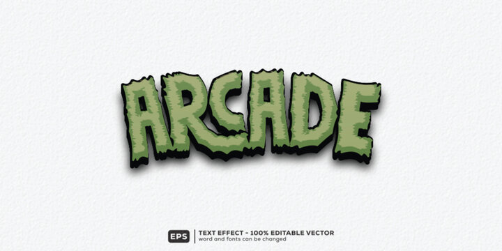 Arcade 3D Cartoon Editable Text Effect | Premium Font Template