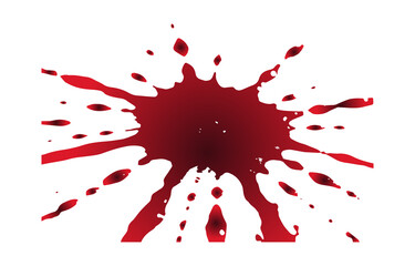 Poster - A dynamic splatter of dark red liquid resembling blood or paint with a gradient effect isolated on transparent background