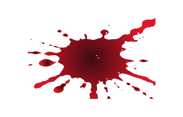 Poster - A dynamic splash of dark red liquid or blood splatters in various sizes and shapes creating an abstract pattern isolated on transparent background
