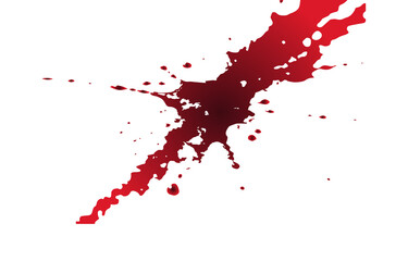 Poster - A dynamic splash of dark red liquid or blood creating an abstract pattern with droplets and splatters isolated on transparent background