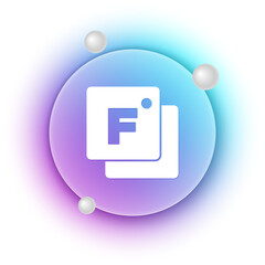 Poster - White Fahrenheit icon isolated on white background. Blue and purple gradient circle background. Vector